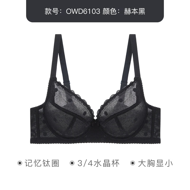 Push Up Bra French Style Underwire Lace Sheer Multiway With Adjustable Straps - ZOOMNSTORE