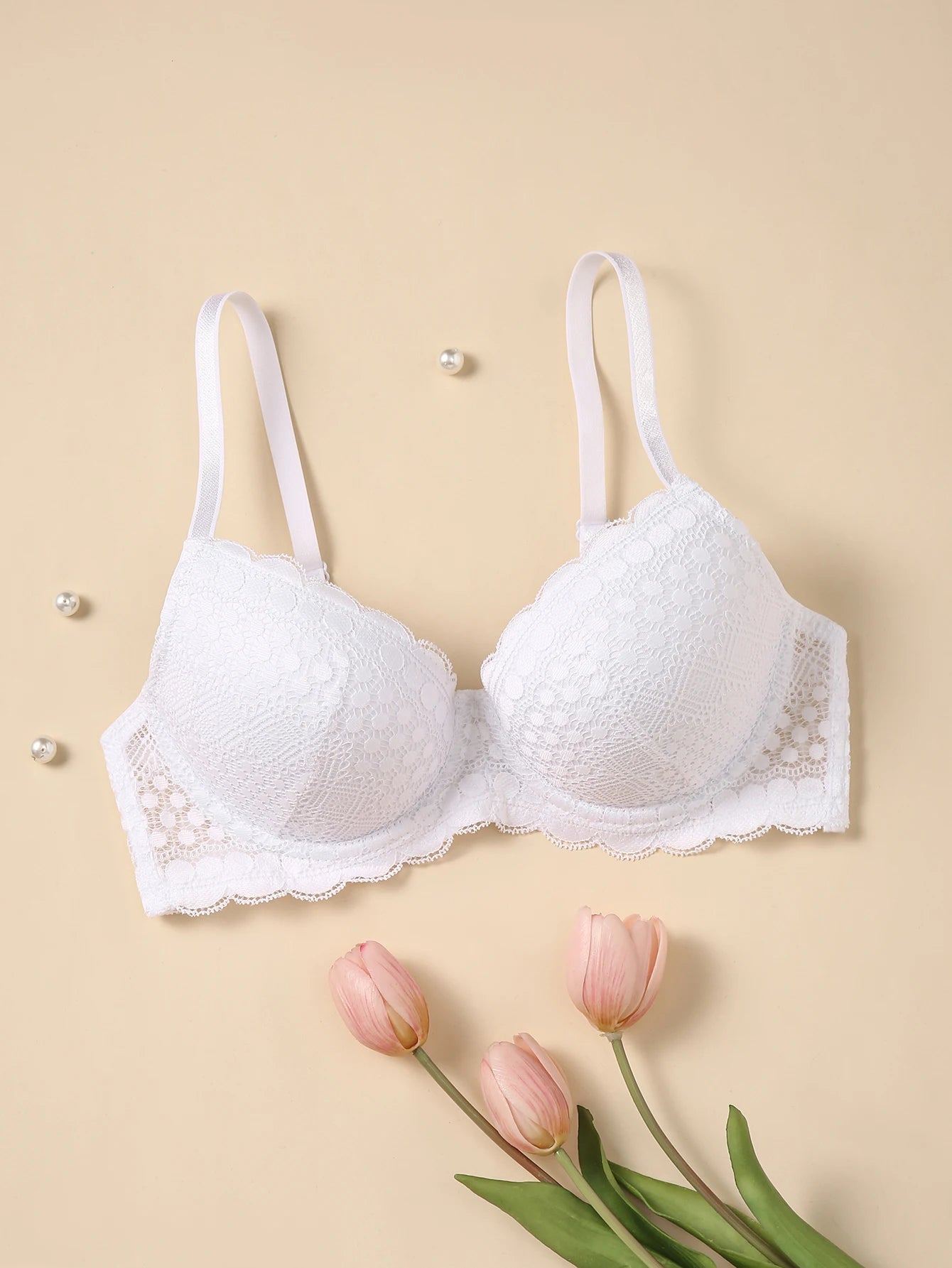 Lace Underwire Push-Up Bra - Comfortable Breathable Lingerie in B C D Cups - ZOOMNSTORE