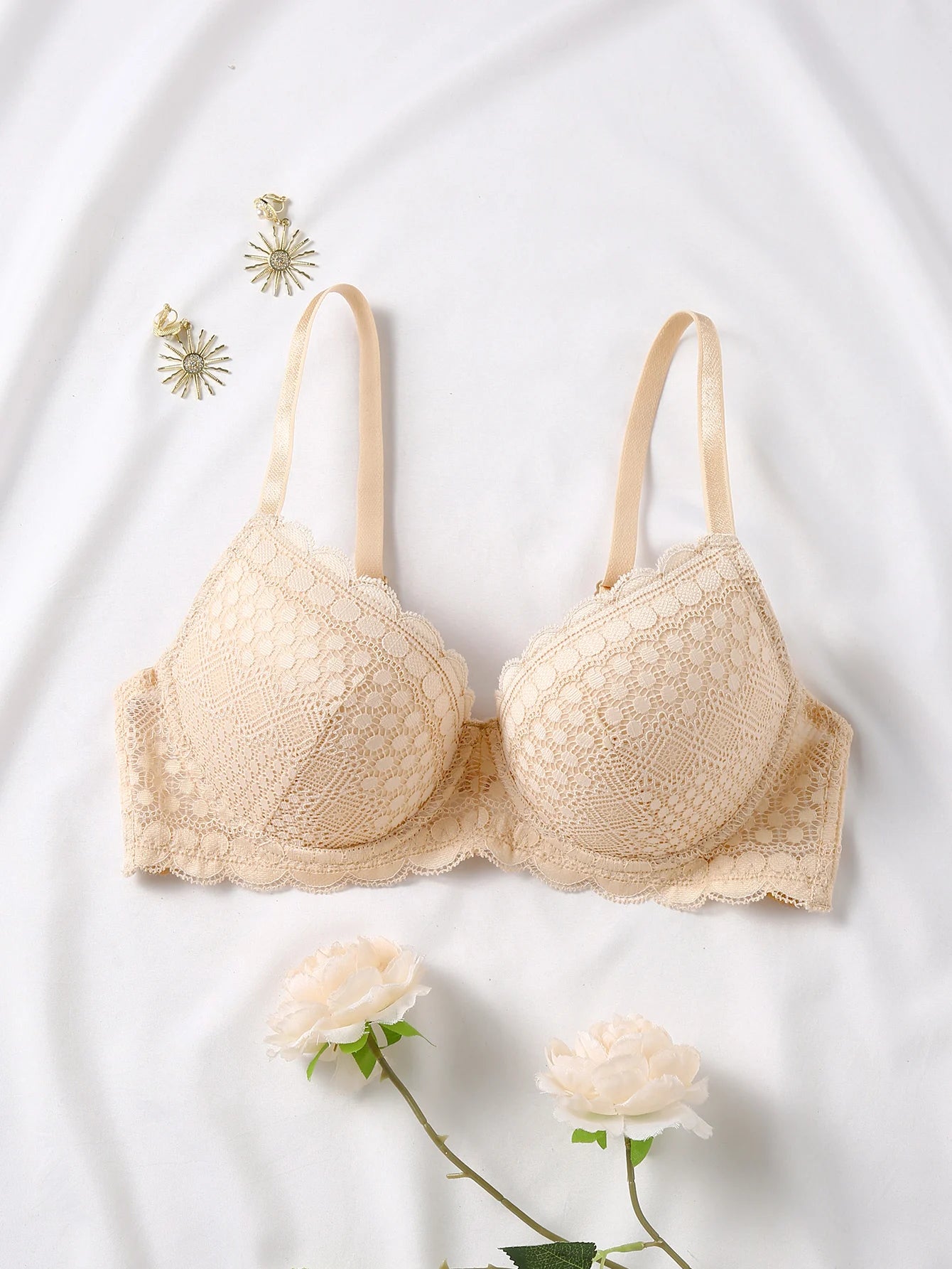 Lace Underwire Push-Up Bra - Comfortable Breathable Lingerie in B C D Cups - ZOOMNSTORE