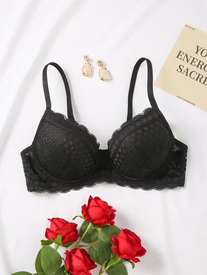 Lace Underwire Push-Up Bra - Comfortable Breathable Lingerie in B C D Cups - ZOOMNSTORE