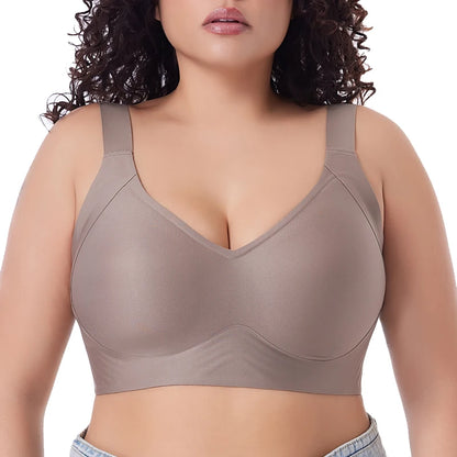 Plus Size Wireless Push-Up Bra - Seamless Thin Cup Bralette M-6XL - ZOOMNSTORE