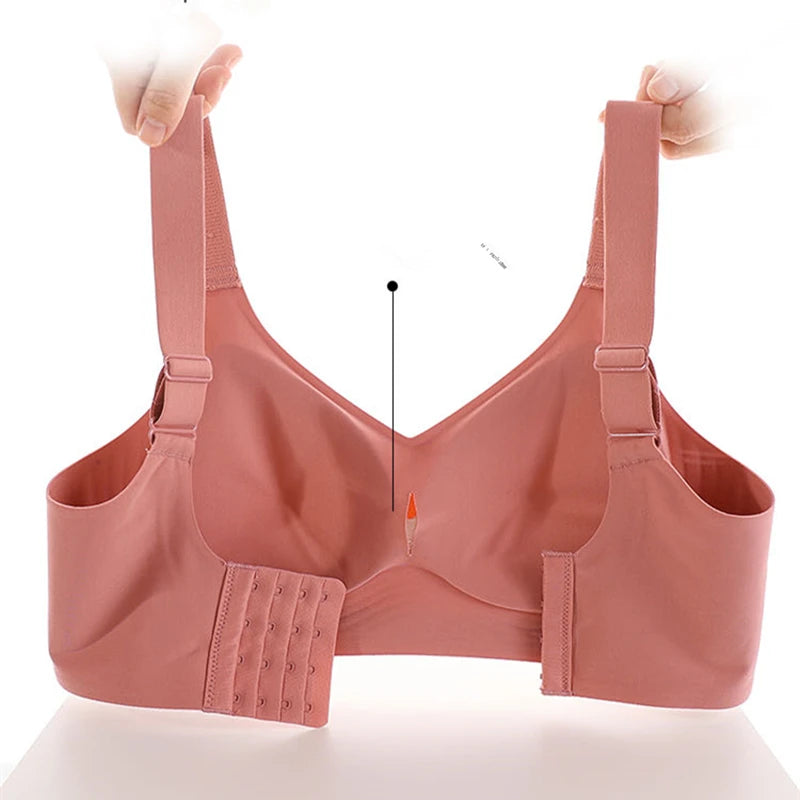 Push-Up Bra Women - Seamless Wire Free Sports Bra With Adjustable Straps, Large Size - ZOOMNSTORE