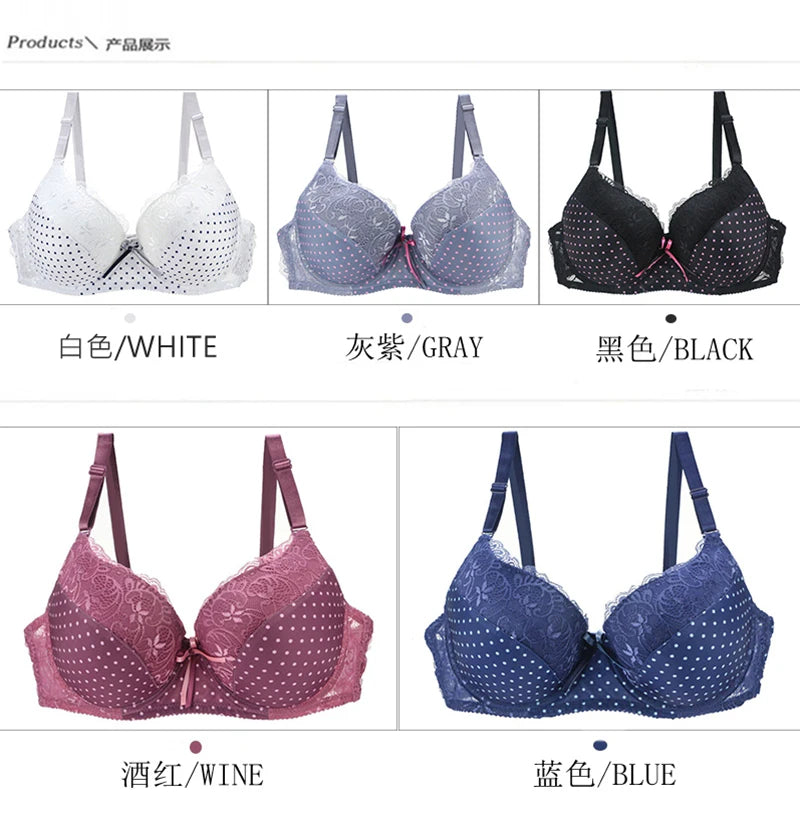 Push Up Bras - Padded Lace Underwire Bra Support With Adjustable Straps For Women - ZOOMNSTORE