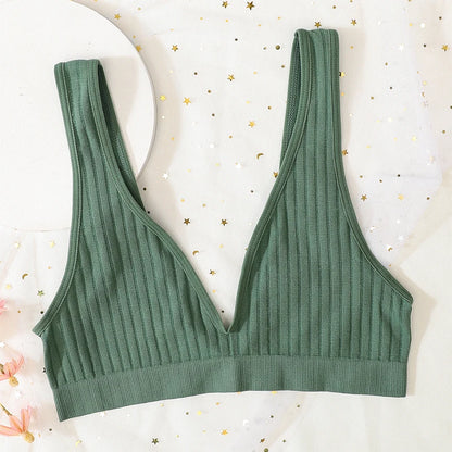 Push Up Bras - Seamless Wire Free Bra | Ribbed Bralette, Comfortable Lingerie for Daily Wear - ZOOMNSTORE