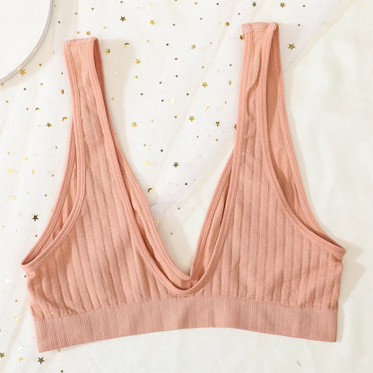 Push Up Bras - Seamless Wire Free Bra | Ribbed Bralette, Comfortable Lingerie for Daily Wear - ZOOMNSTORE