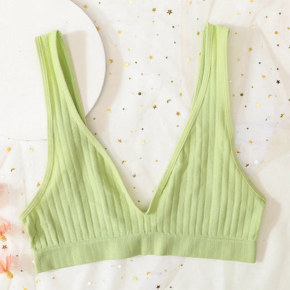 Push Up Bras - Seamless Wire Free Bra | Ribbed Bralette, Comfortable Lingerie for Daily Wear - ZOOMNSTORE