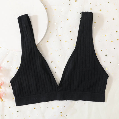Push Up Bras - Seamless Wire Free Bra | Ribbed Bralette, Comfortable Lingerie for Daily Wear - ZOOMNSTORE