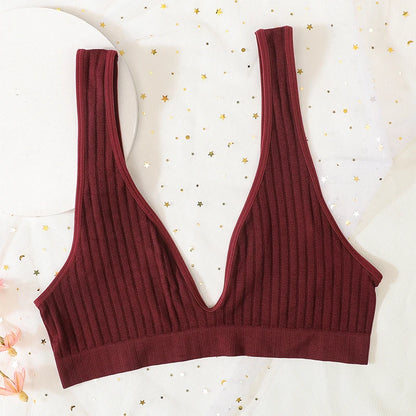 Push Up Bras - Seamless Wire Free Bra | Ribbed Bralette, Comfortable Lingerie for Daily Wear - ZOOMNSTORE