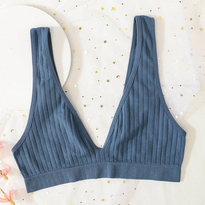 Push Up Bras - Seamless Wire Free Bra | Ribbed Bralette, Comfortable Lingerie for Daily Wear - ZOOMNSTORE