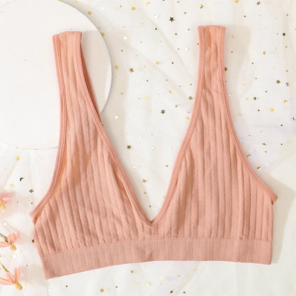 Push Up Bras - Seamless Wire Free Bra | Ribbed Bralette, Comfortable Lingerie for Daily Wear - ZOOMNSTORE