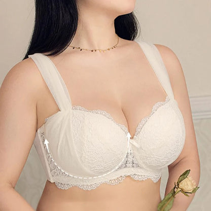 Push Up Lace Bra - Large Size Lingerie With Underwire Support & Adjustable Straps - ZOOMNSTORE