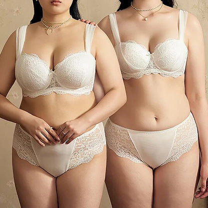 Push Up Lace Bra - Large Size Lingerie With Underwire Support & Adjustable Straps - ZOOMNSTORE