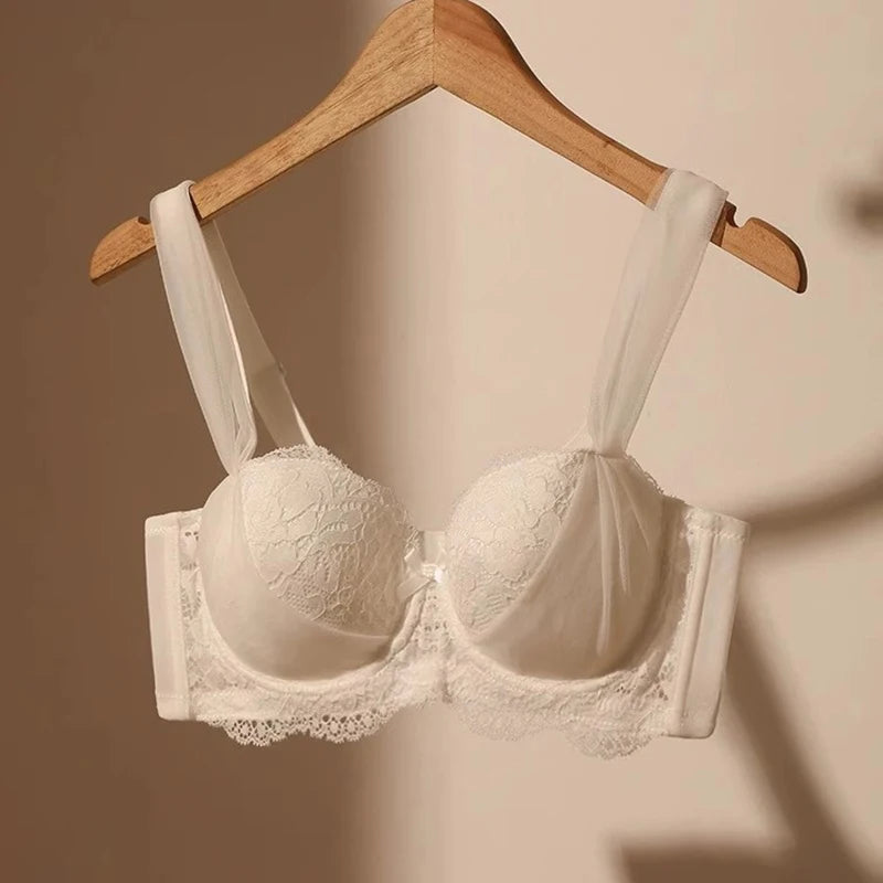 Push Up Lace Bra - Large Size Lingerie With Underwire Support & Adjustable Straps - ZOOMNSTORE