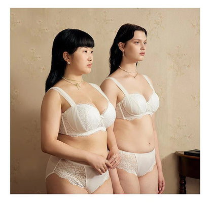 Push Up Lace Bra - Large Size Lingerie With Underwire Support & Adjustable Straps - ZOOMNSTORE