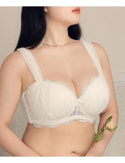 Push Up Lace Bra - Large Size Lingerie With Underwire Support & Adjustable Straps - ZOOMNSTORE
