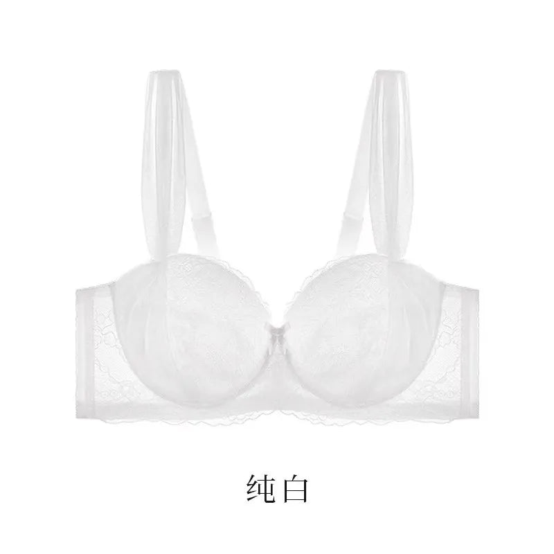 Push Up Lace Bra - Large Size Lingerie With Underwire Support & Adjustable Straps - ZOOMNSTORE