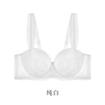 Push Up Lace Bra - Large Size Lingerie With Underwire Support & Adjustable Straps - ZOOMNSTORE