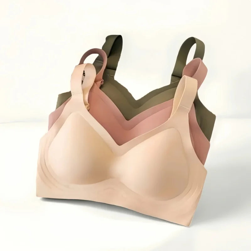 Push Up Seamless Bra - Wire Free Padded Comfort Bra With Adjustable Wide Straps - ZOOMNSTORE