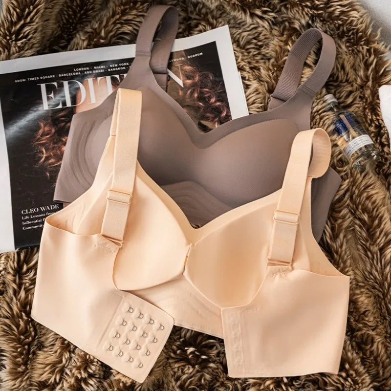 Push Up Seamless Bra - Wire Free Padded Comfort Bra With Adjustable Wide Straps - ZOOMNSTORE
