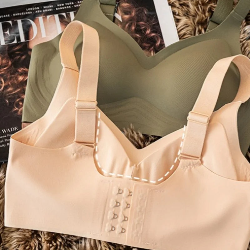 Push Up Seamless Bra - Wire Free Padded Comfort Bra With Adjustable Wide Straps - ZOOMNSTORE