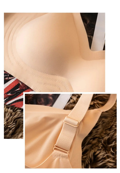 Push Up Seamless Bra - Wire Free Padded Comfort Bra With Adjustable Wide Straps - ZOOMNSTORE