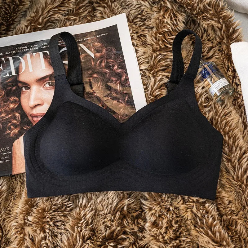 Push Up Seamless Bra - Wire Free Padded Comfort Bra With Adjustable Wide Straps - ZOOMNSTORE