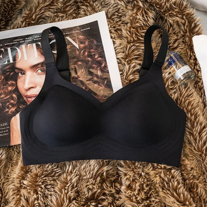 Push Up Seamless Bra - Wire Free Padded Comfort Bra With Adjustable Wide Straps - ZOOMNSTORE