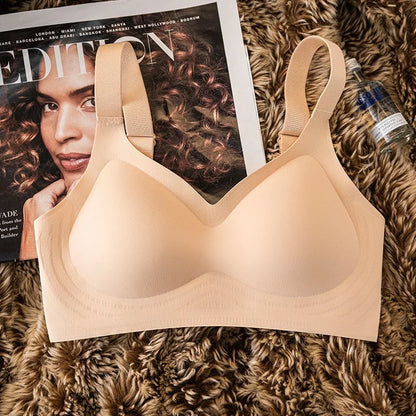 Push Up Seamless Bra - Wire Free Padded Comfort Bra With Adjustable Wide Straps - ZOOMNSTORE