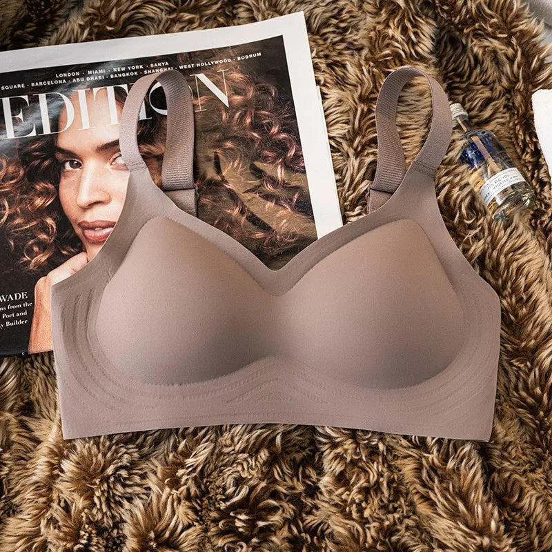 Push Up Seamless Bra - Wire Free Padded Comfort Bra With Adjustable Wide Straps - ZOOMNSTORE