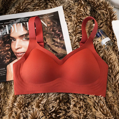 Push Up Seamless Bra - Wire Free Padded Comfort Bra With Adjustable Wide Straps - ZOOMNSTORE