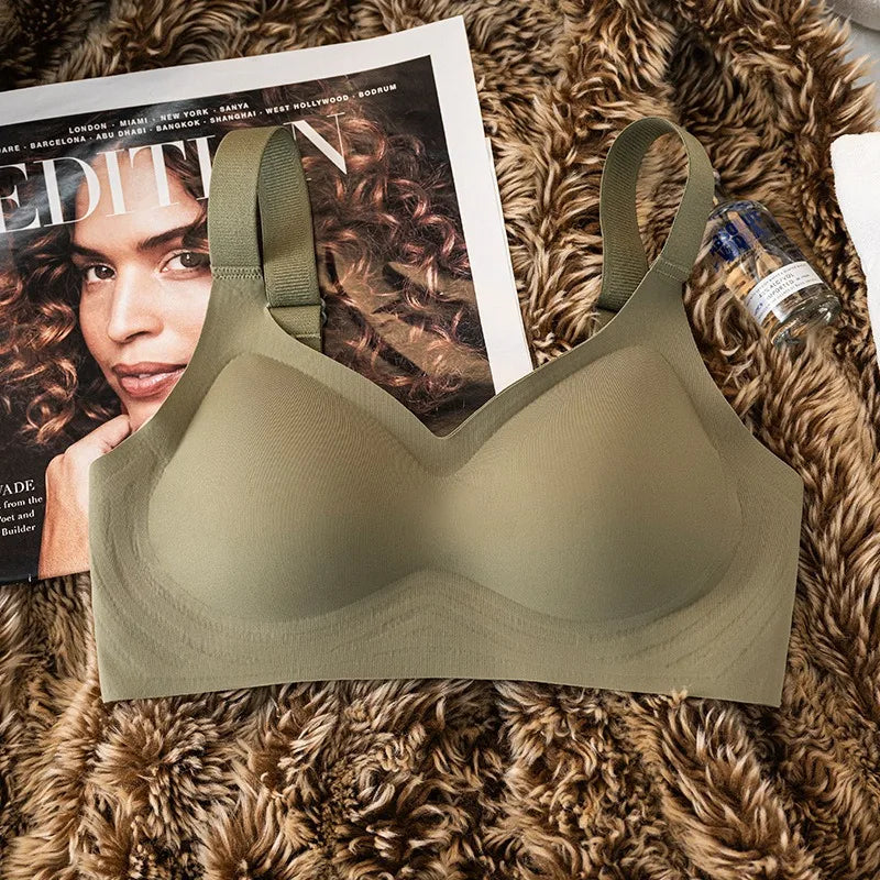 Push Up Seamless Bra - Wire Free Padded Comfort Bra With Adjustable Wide Straps - ZOOMNSTORE