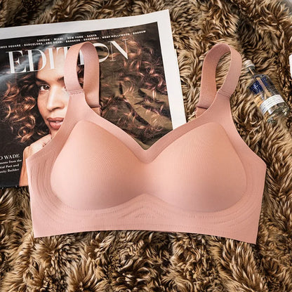 Push Up Seamless Bra - Wire Free Padded Comfort Bra With Adjustable Wide Straps - ZOOMNSTORE