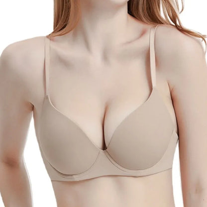 Push-Up Seamless Bra - Wireless Padded 3/4 Cup Bra With Adjustable Straps & Back Closure - ZOOMNSTORE