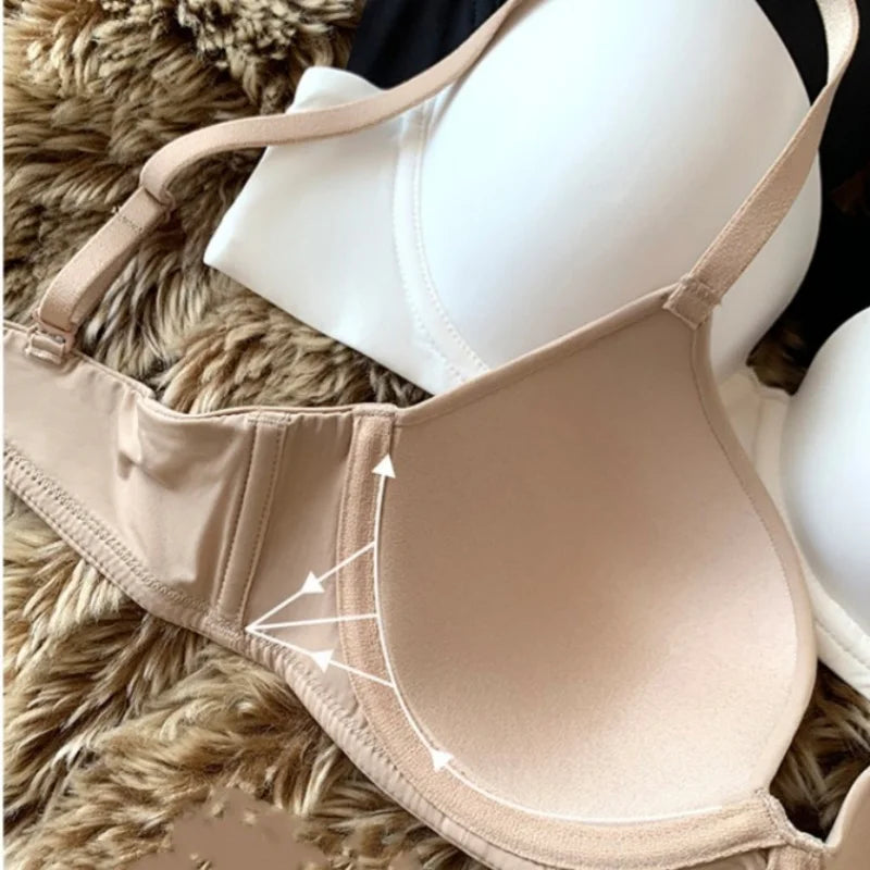 Push-Up Seamless Bra - Wireless Padded 3/4 Cup Bra With Adjustable Straps & Back Closure - ZOOMNSTORE
