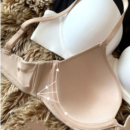 Push-Up Seamless Bra - Wireless Padded 3/4 Cup Bra With Adjustable Straps & Back Closure - ZOOMNSTORE