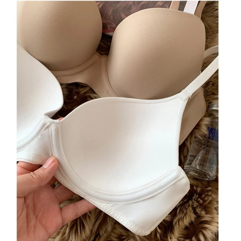 Push-Up Seamless Bra - Wireless Padded 3/4 Cup Bra With Adjustable Straps & Back Closure - ZOOMNSTORE