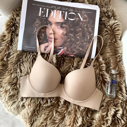 Push-Up Seamless Bra - Wireless Padded 3/4 Cup Bra With Adjustable Straps & Back Closure - ZOOMNSTORE