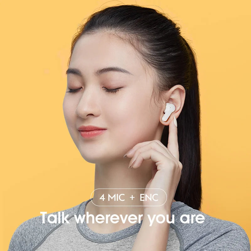 QCY T13 Wireless Bluetooth Earbuds - Touch Control ENC Microphones Custom App - ZOOMNSTORE