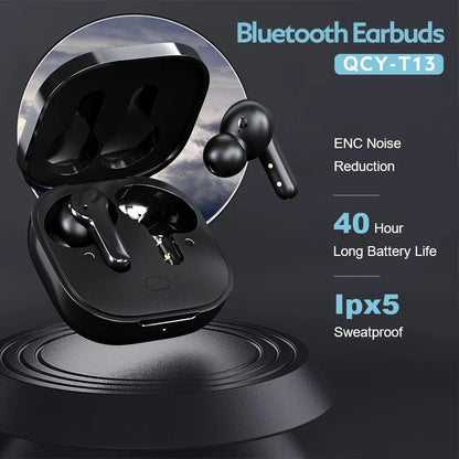 QCY T13 Wireless Bluetooth Earbuds - Touch Control ENC Microphones Custom App - ZOOMNSTORE