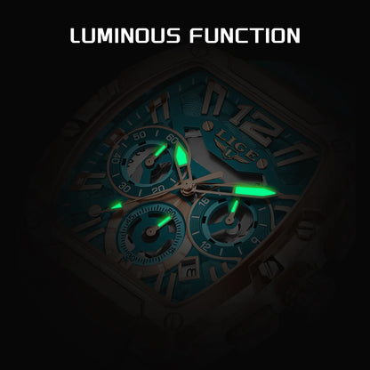 LIGE Mens Quartz Watch - Waterproof Silicone Sport Watch with Calendar and Luminous Features - ZOOMNSTORE