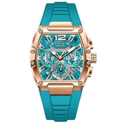 LIGE Mens Quartz Watch - Waterproof Silicone Sport Watch with Calendar and Luminous Features - ZOOMNSTORE