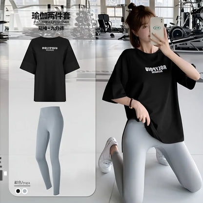 Quick Dry Yoga Shirt - Summer Sports Tee With Breathable Cotton Fabric & Loose Fit - ZOOMNSTORE