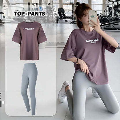 Quick Dry Yoga Shirt - Summer Sports Tee With Breathable Cotton Fabric & Loose Fit - ZOOMNSTORE