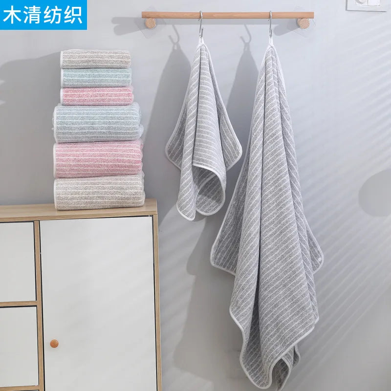 Quick-Drying Towel Coral Fleece Towels Bath Towels Thickened Absorbent for Swimming Pool Sports Fitness Gift Towels - ZOOMNSTORE