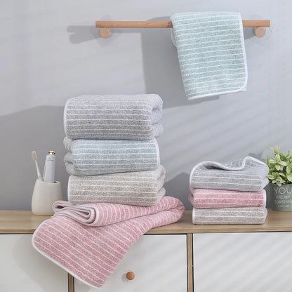 Quick-Drying Towel Coral Fleece Towels Bath Towels Thickened Absorbent for Swimming Pool Sports Fitness Gift Towels - ZOOMNSTORE