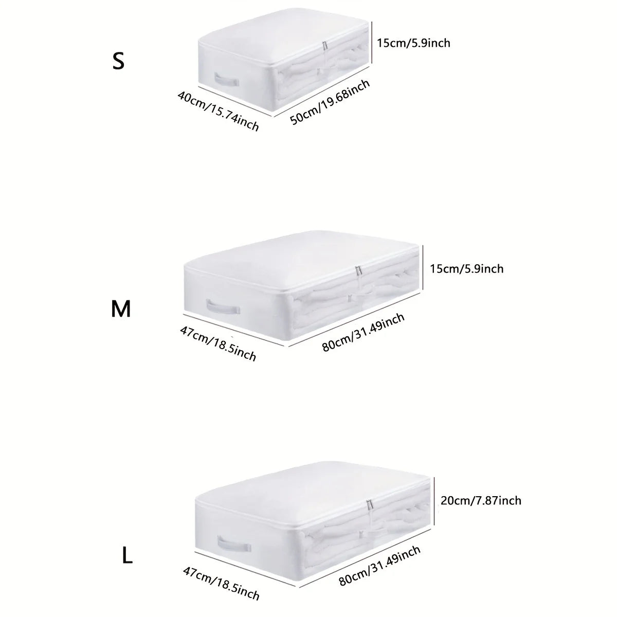 Quilt Storage Bag - Large Capacity PVC Under Bed Storage Box with Handles - ZOOMNSTORE