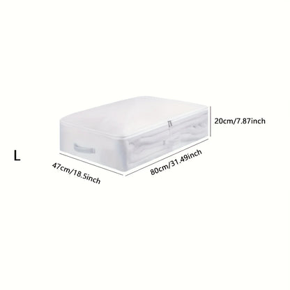 Quilt Storage Bag - Large Capacity PVC Under Bed Storage Box with Handles - ZOOMNSTORE