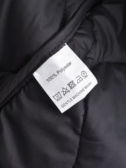Quilted Jacket Women - Cropped Coat With Bow Lace-Up, Long Sleeve Casual Outerwear - ZOOMNSTORE