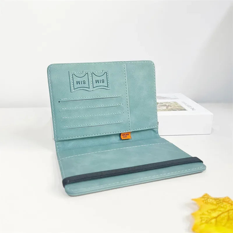 RFID Blocking Leather Passport Holder Wallet - Multi-Function Travel Case for Men  Women - ZOOMNSTORE