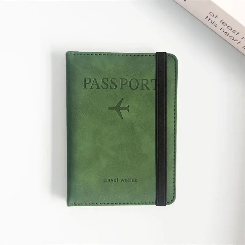 RFID Blocking Leather Passport Holder Wallet - Multi-Function Travel Case for Men  Women - ZOOMNSTORE